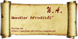 Wendler Afrodité névjegykártya